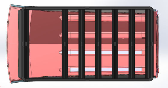 Πλατφόρμα ράφους στέγης αυτοκινήτου ανθεκτικής στη σκουριά με ράγες τοποθέτησης από μαύρο ανοξείδωτο χάλυβα