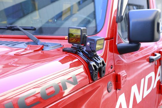 Μαύρο σκληρό ανωτιστικό A-Pillar Light Bar Hood Mount και Go Pro Mount Bracket για Jeep JL