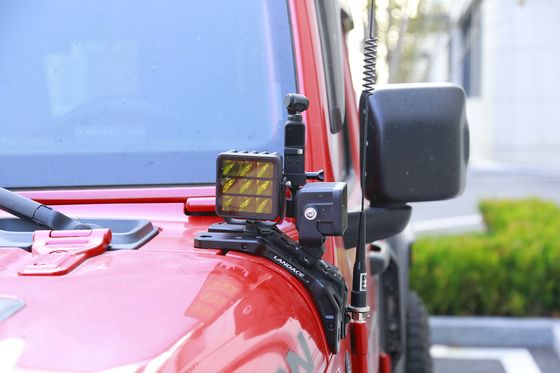 Μαύρο σκληρό ανωτιστικό A-Pillar Light Bar Hood Mount και Go Pro Mount Bracket για Jeep JL