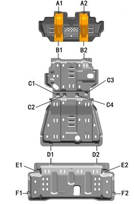 Προστατευτική πλάκα προστασίας Balck για την Nissan Patrol Y62 Προστατευτική προστασία κάτω από το σώμα