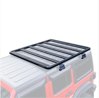 189x122x30 Akzo Nobel Powder Coated Aluminium Roof Rack για το Jeep Wrangler 4x4 σε μαύρο