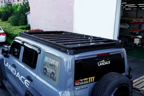 Λάντας Λογικό 4x4 Εξωτερικά εξαρτήματα οχήματος Αλουμινίου Wind Fairing οροφή Rack Θήρατρο Πλατφόρμα Υποστήριξη αποσκευών Για δεξαμενή 300 μαύρο