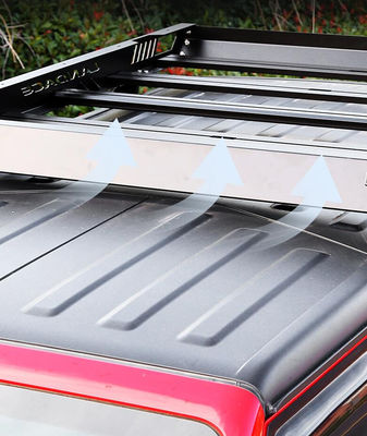 Εκτός δρόμου 1455*1425*113mm Αλουμινίου Wind Fairing Roof Rack Platform για Jeep Wrangler JL JK