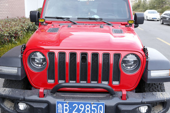 Jeep Wrangler JK JL 2007 Heavy Duty Μαύρο αλουμινένιο κουκούλι Κλειδί Κίτ με σημαία ΗΠΑ