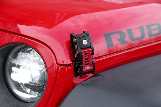 Jeep Wrangler JK JL 2007 Heavy Duty Μαύρο αλουμινένιο κουκούλι Κλειδί Κίτ με σημαία ΗΠΑ