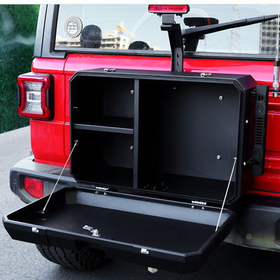 2021- Jeep Wrangler Μαύρο αλουμίνιο που καλύπτεται με σκόνη πίσω πόρτα εξωτερική θυρίδα αποθήκευσης