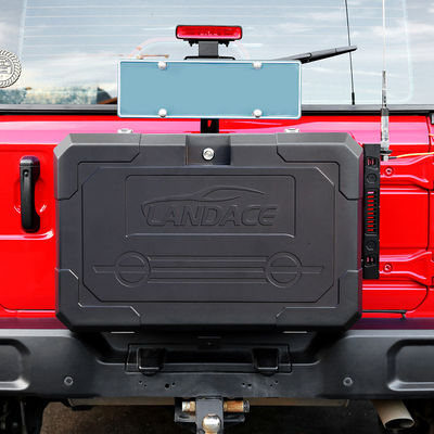 2021- Jeep Wrangler Μαύρο αλουμίνιο που καλύπτεται με σκόνη πίσω πόρτα εξωτερική θυρίδα αποθήκευσης