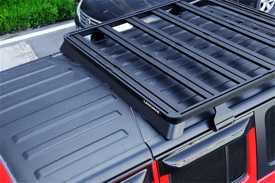 Jeep Wrangler 2008-2013 1500*1425*55mm Χοντρόστρωτα επίπεδα ράφια στέγης με πλευρική σκάλα