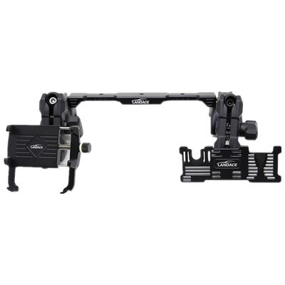 Πολλαπλό κάλυμμα τηλεφώνου Dash + GoPro Mount με αλουμινένιο σιδηρόδρομο, ευέλικτη γωνία για το 2018-2022 Jeep Wrangler